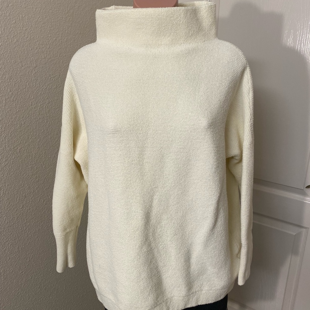 Free People Cream Turtleneck Sweater